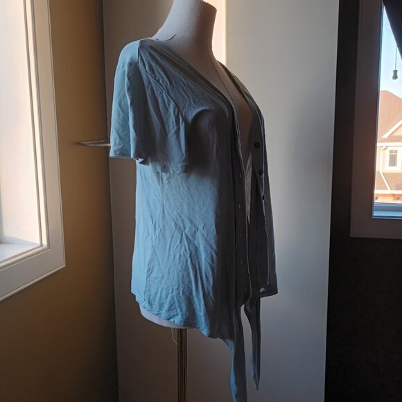 Blue-Green Button-Up Shirt - Picture 1 of 8